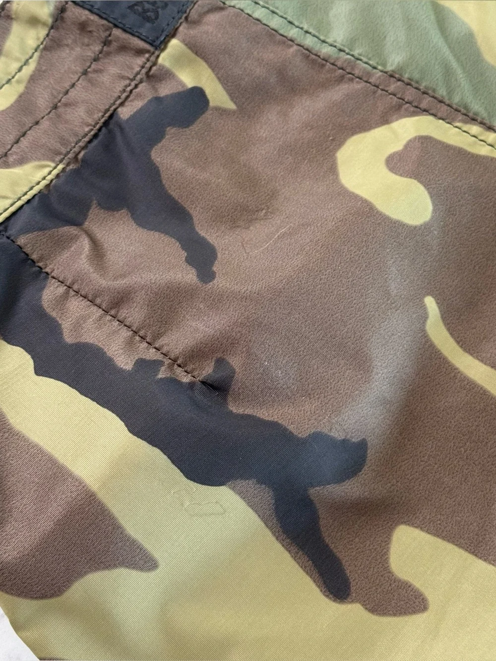 Birdwell Men's Camo Swim Board Shorts in Green and Brown